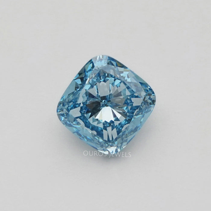 Blue Cushion Cut Brilliant Lab Diamond