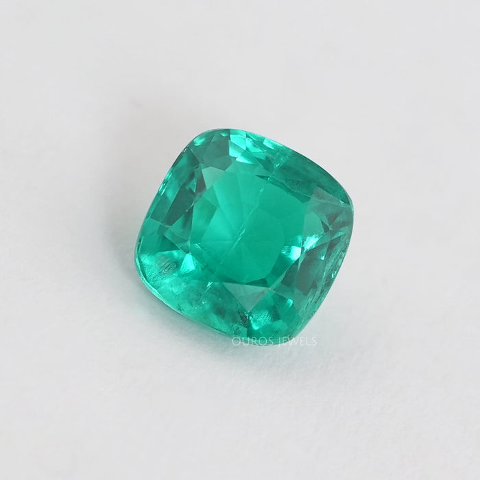 Colombian Emerald Cushion Lab Made Gemstone