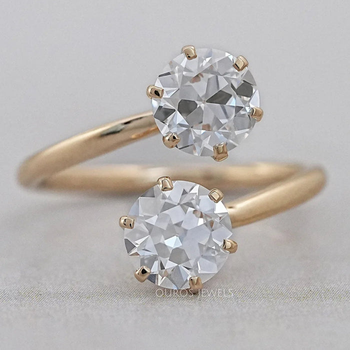 Old European Round Diamond Toi Et Moi Engagement Ring