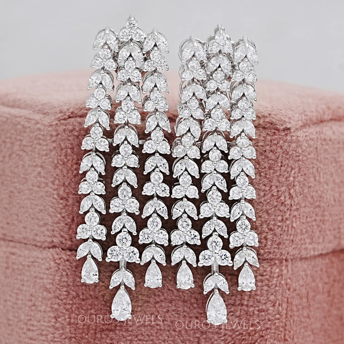 Multi-Shape Lab Diamond Chandelier Earrings