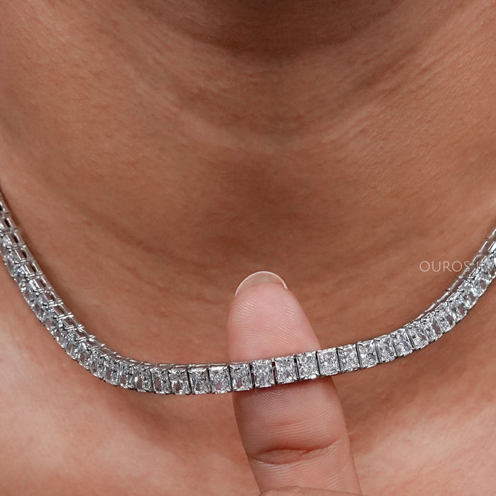 Radiant Cut Lab Diamond Tennis Necklace