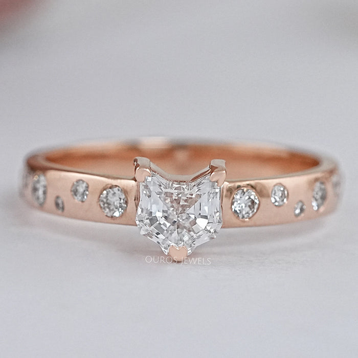 Cat Face Cut Lab diamond Engagement Ring