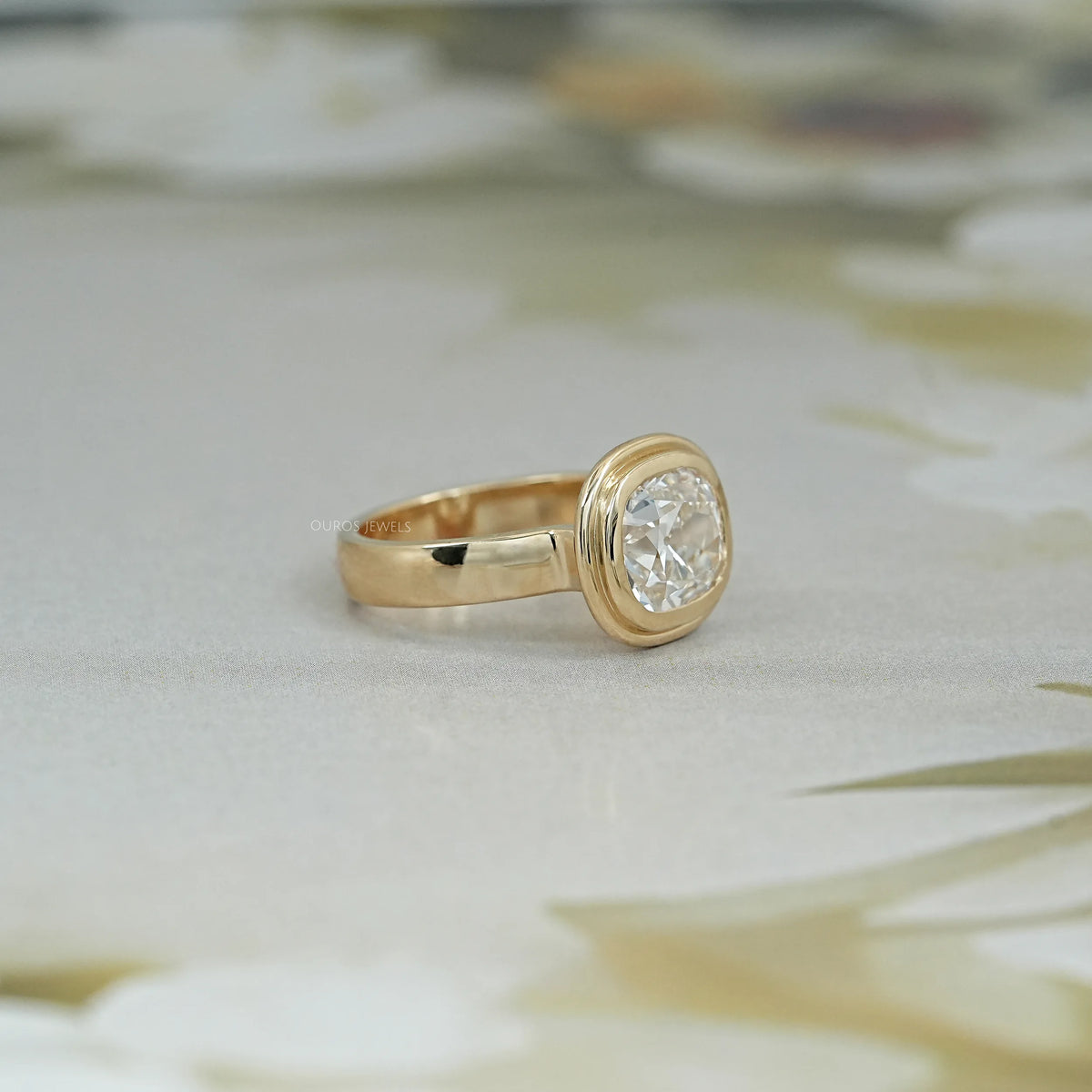 Old Mine Cushion Cut Bezel Set Ring Rings