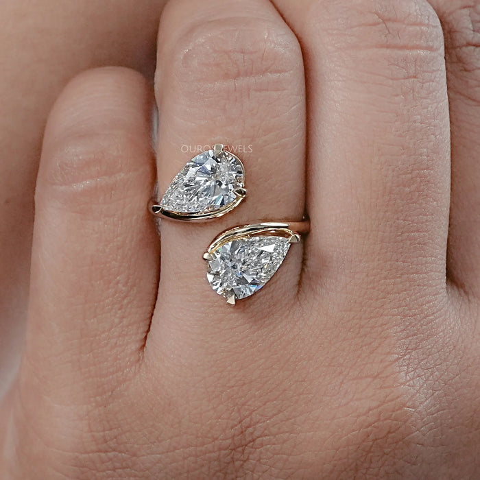 Pear Lab Diamond Toi Et Moi Engagement Ring