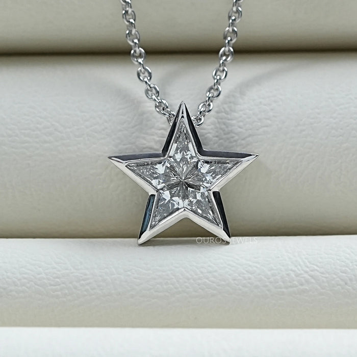 Star Shaped Pie Cut Diamond Necklace