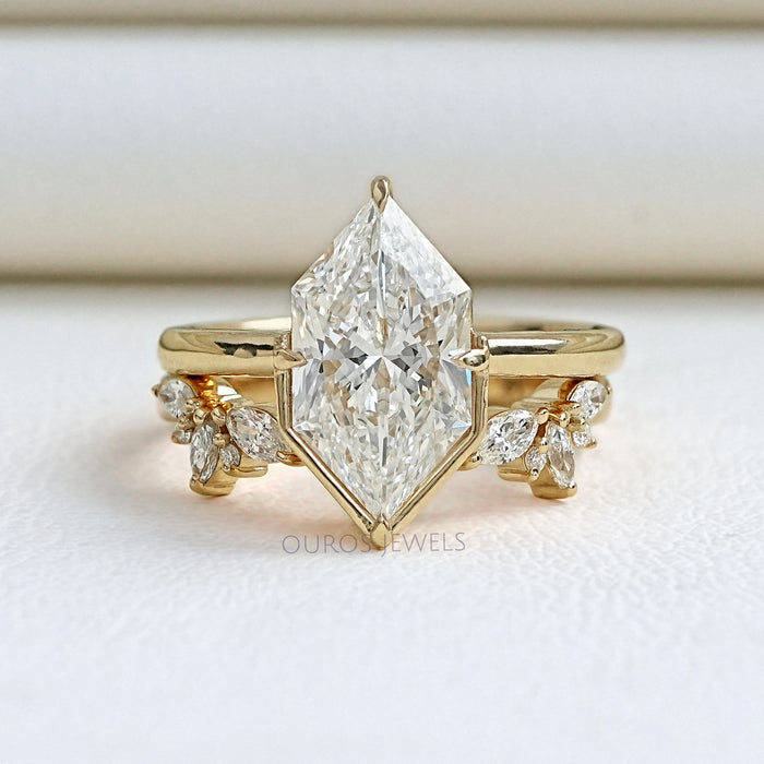Dutch Marquise Cut Lab Diamond With Open Gap Wedding Band