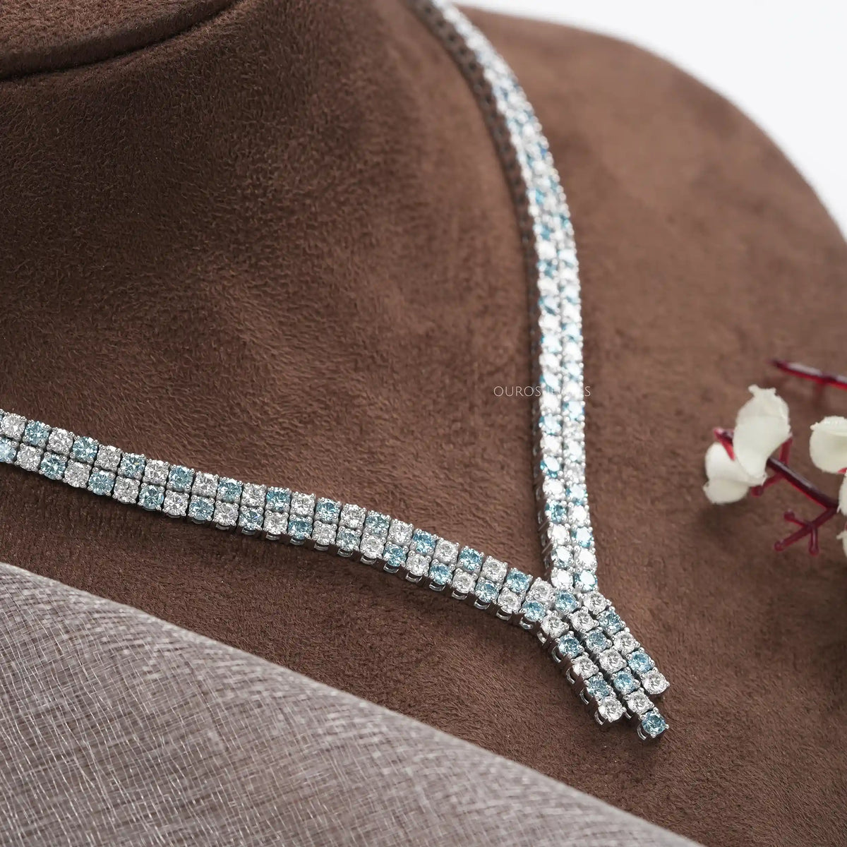 Round Cut Diamond Bridal Necklace Necklaces