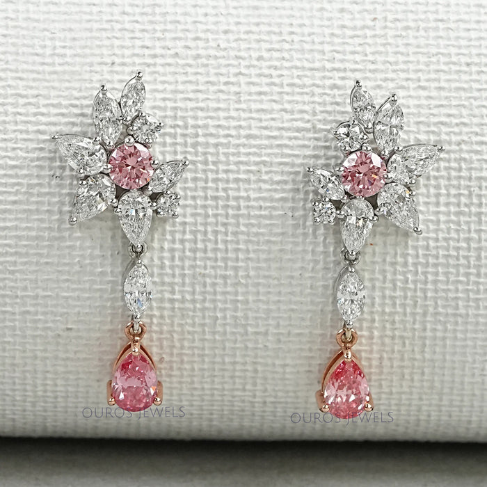 Multi Shape Diamond Drop Earrings