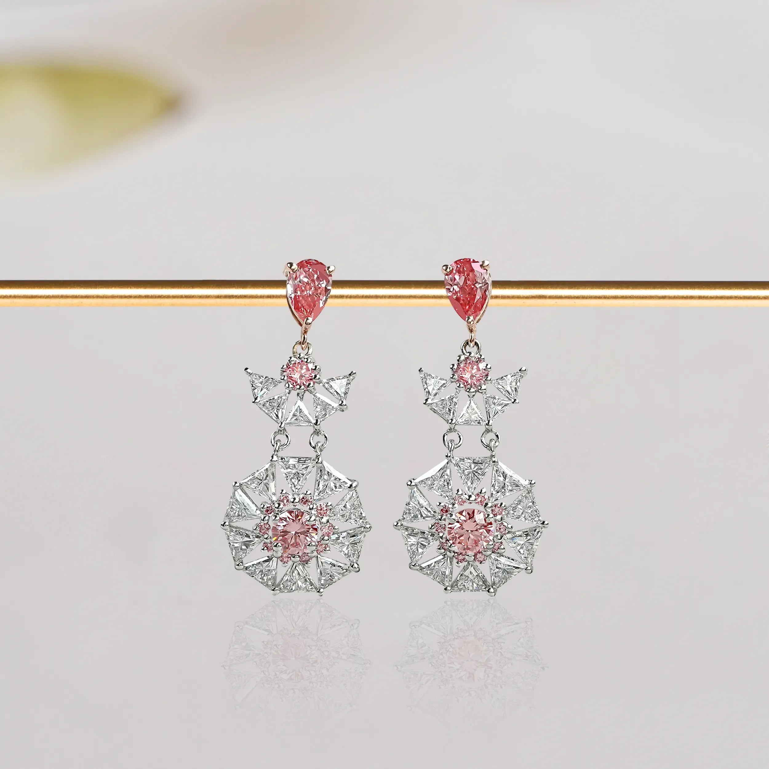 Round diamond earrings