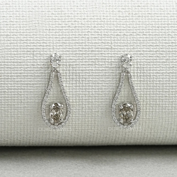 Diamond Layered Teardrop Dangle Earrings