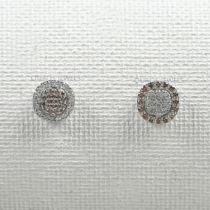 Pave Set Lab Diamond Stud Earrings