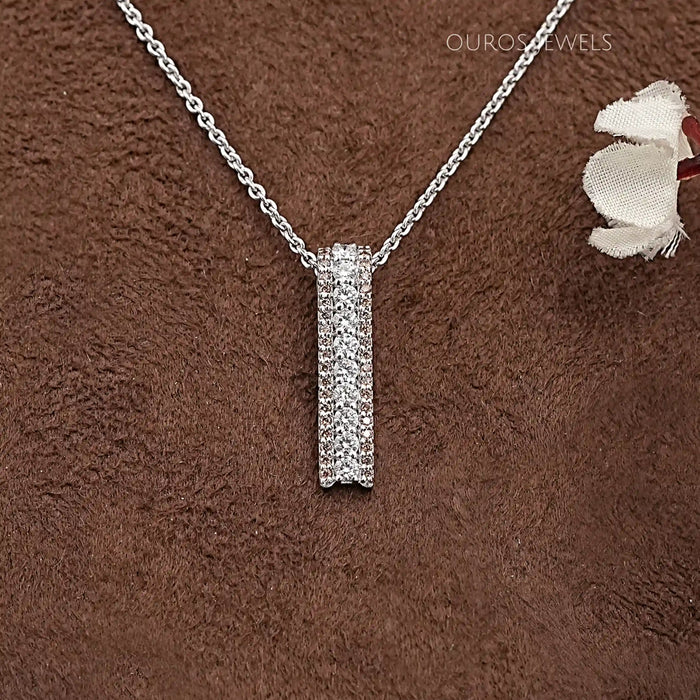Round Diamond Bar Pendant