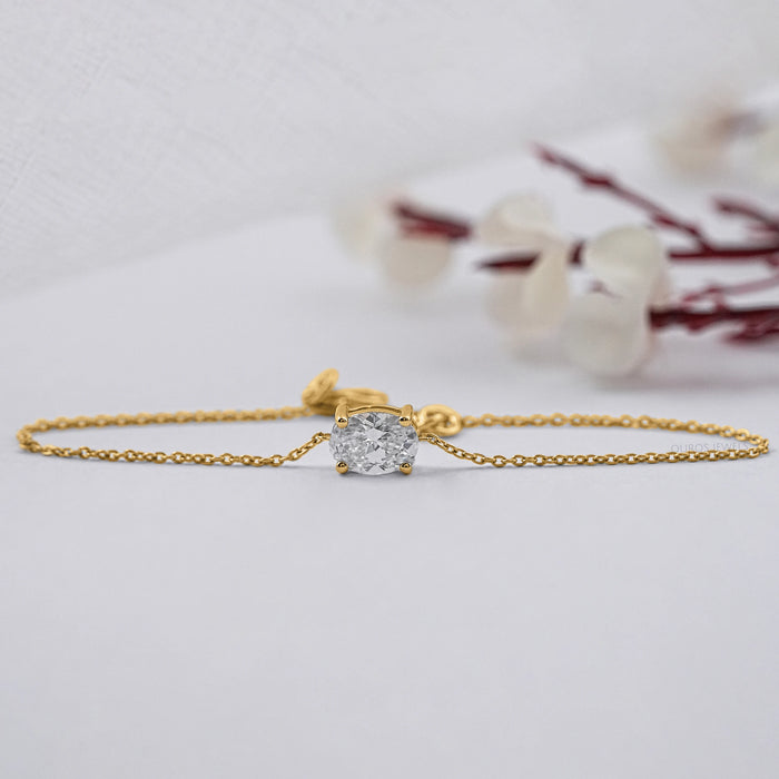 Oval Lab Created Solitaire Diamond Bracelet