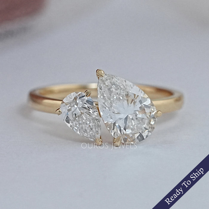Two Pear Lab Diamond Toi Moi Engagement Ring