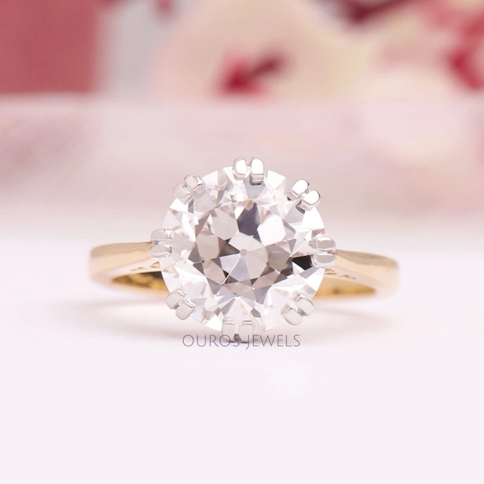 Old European Cut Round Solitaire Diamond Ring