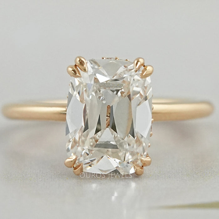 Old Mine Cushion Lab Diamond Solitaire Ring