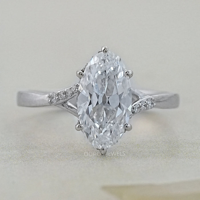 Split Shank Old Mine Moval Cut Diamond Engagement Ring