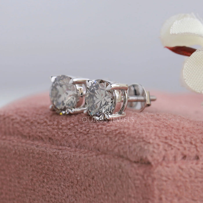 1 Carat Round Lab Grown Diamond Earrings