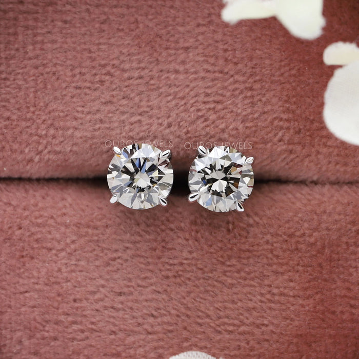 1 Carat Round Lab Grown Diamond Earrings