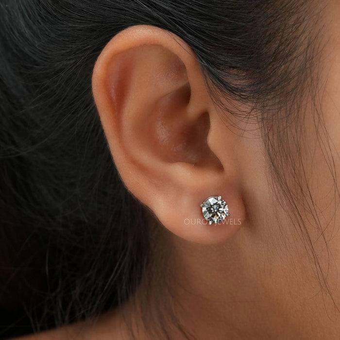 1 Carat Round Lab Grown Diamond Earrings