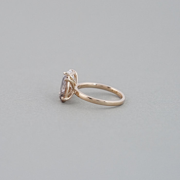 Toi Et Moi Emerald And Champagne Oval Cut Lab Diamond Ring