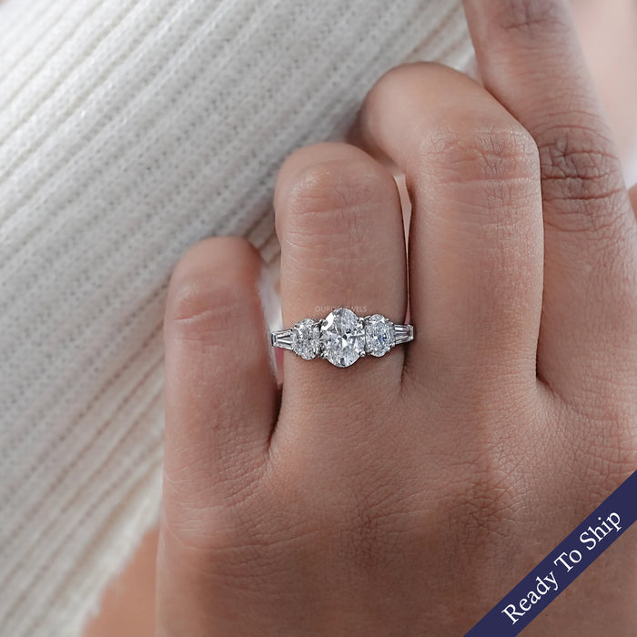 Five Stone Oval Lab Diamond Engagement Ring