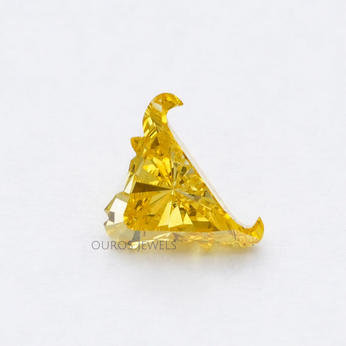 Unique Bull Face Cut Yellow Lab Diamond