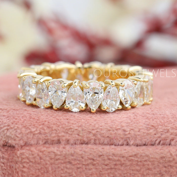 Pear Shaped Lab Diamond Full Eternity Wedding Band