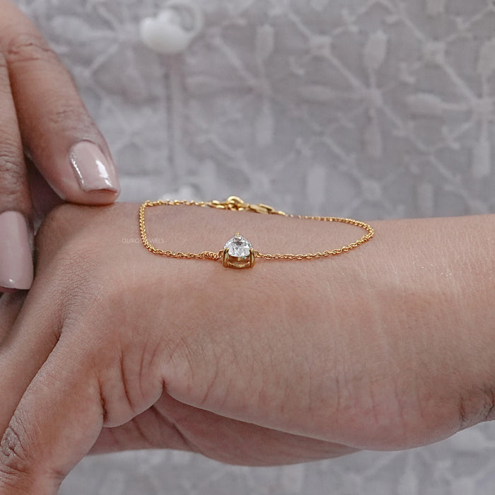 Pear-Shaped Solitaire Diamond Bracelet