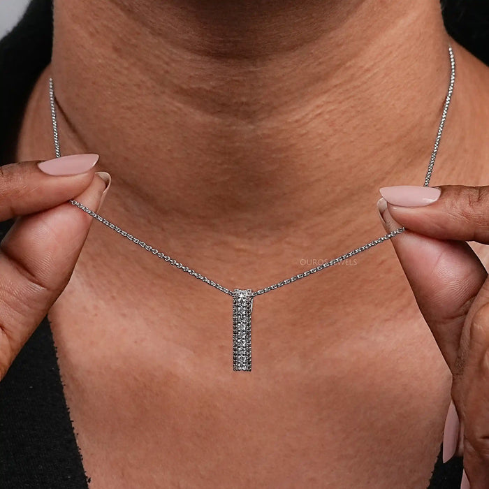 Round Diamond Bar Pendant