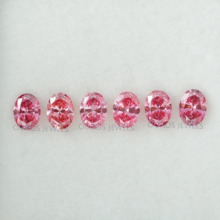 IGI Certified 0.30 Ct Each Pink Oval Diamond