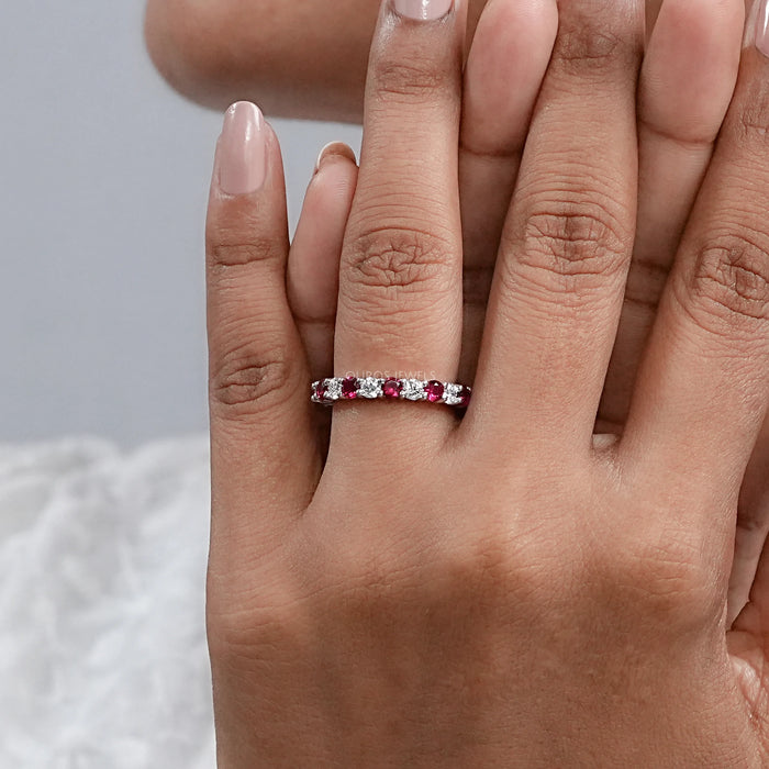Ruby And Diamond Alternative Wedding Band