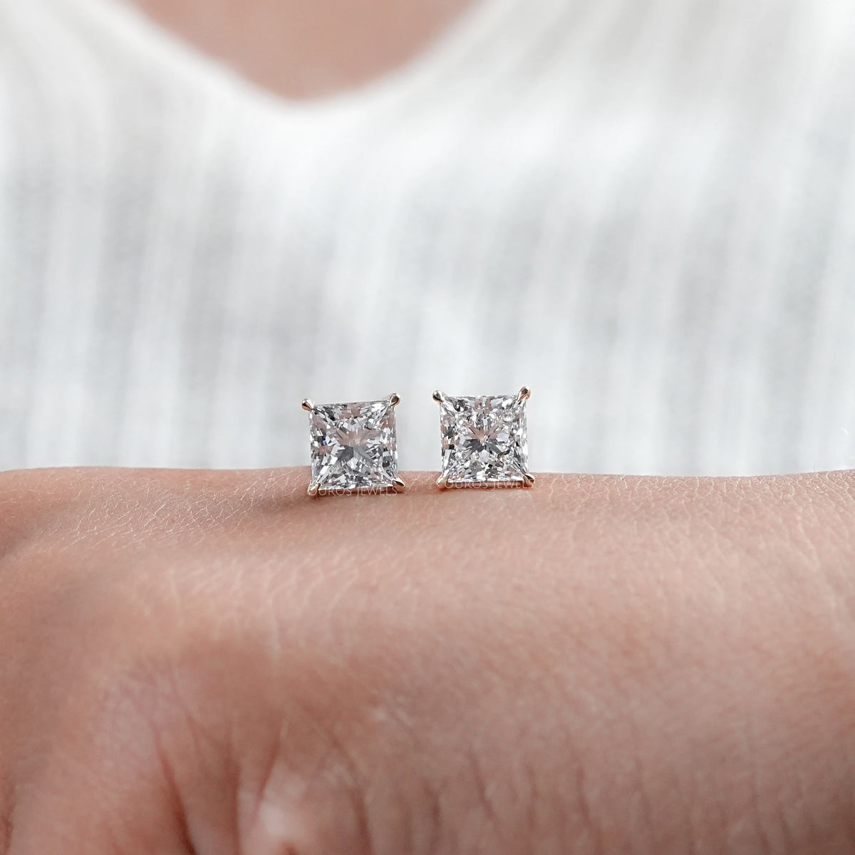 Princess Diamond Stud Earrings For Women Earrings