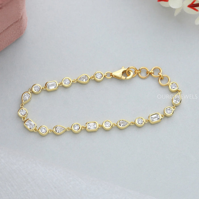 Multi Shape Lab Created Diamond Tennis Bracelet