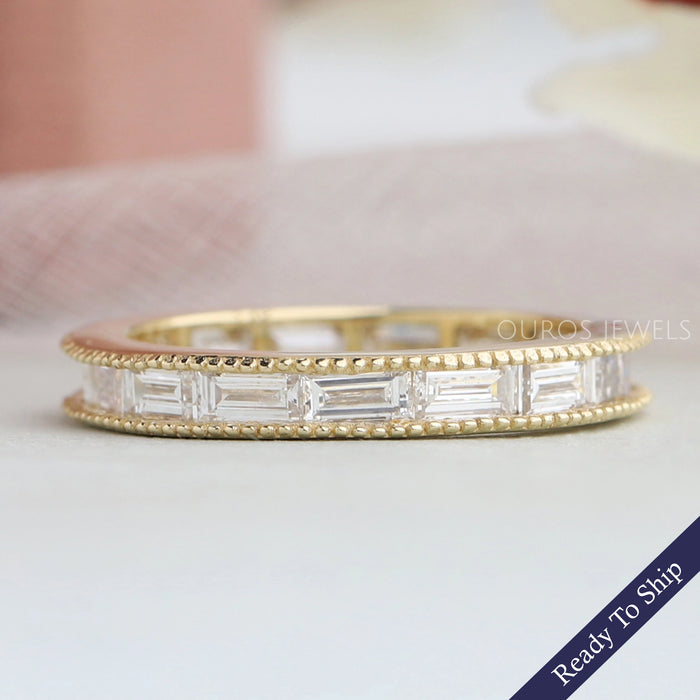 Baguette Cut Lab Grown Diamond Full Eternity Wedding Band