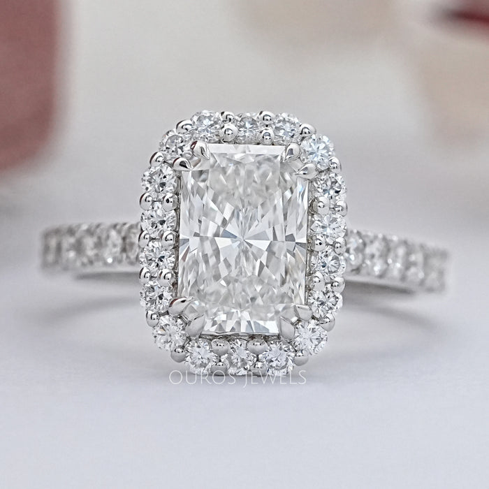 Radiant Cut Diamond Accent Solitaire Engagement Ring