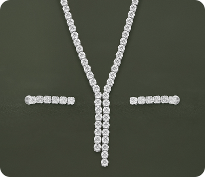 Round Lab Grown Diamond Tennis Necklace
