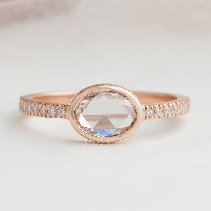 Oval Rose Cut Diamond Accent Ring