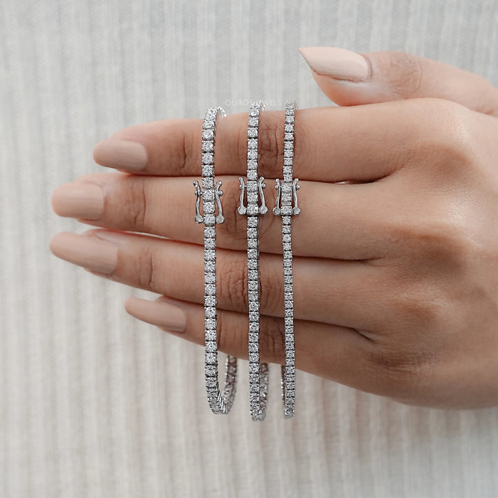 Round Lab Created Diamond Tennis Bracelet