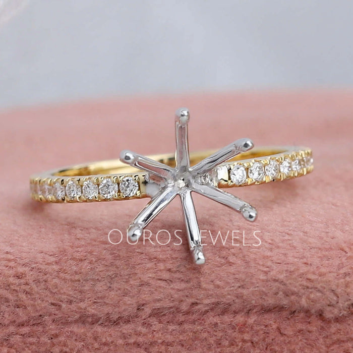 6 Prong Round Diamond Semi Mount Ring