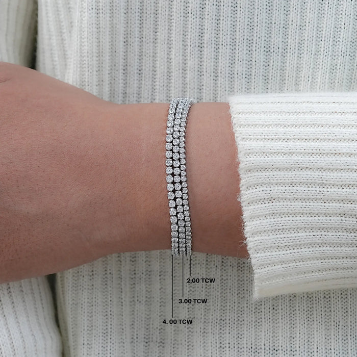 Round Lab Created Diamond Tennis Bracelet