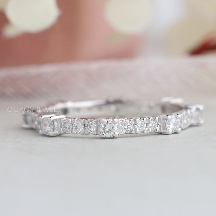 Round Diamond Full Eternity Wedding Band for Women