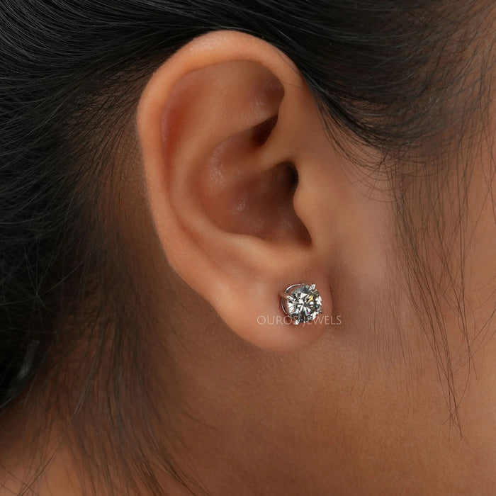 1 Carat Round Lab Grown Diamond Earrings