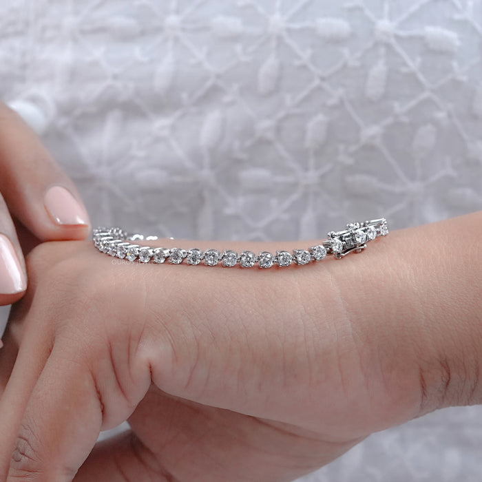 Brilliant Round Lab Diamond Tennis Bracelet
