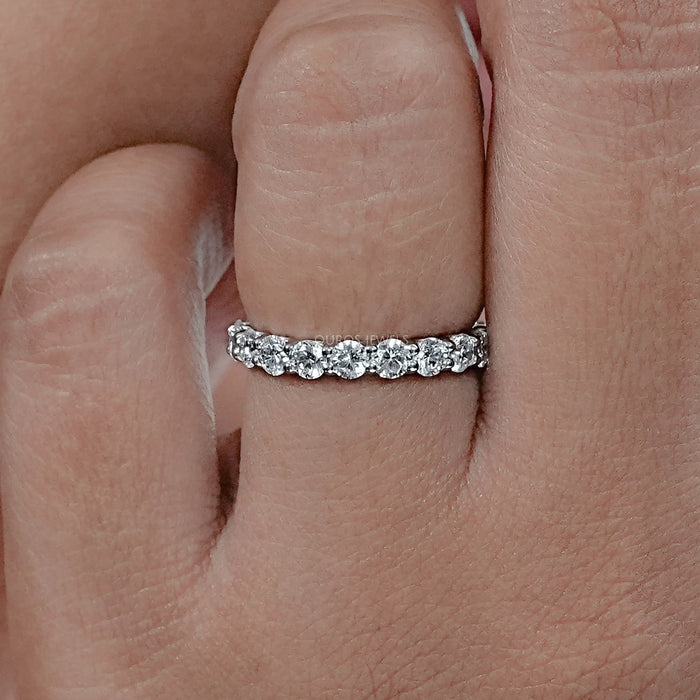 Gold Eternity Wedding Ring with Round Lab Diamond