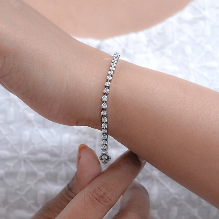 Brilliant Round Lab Diamond Tennis Bracelet