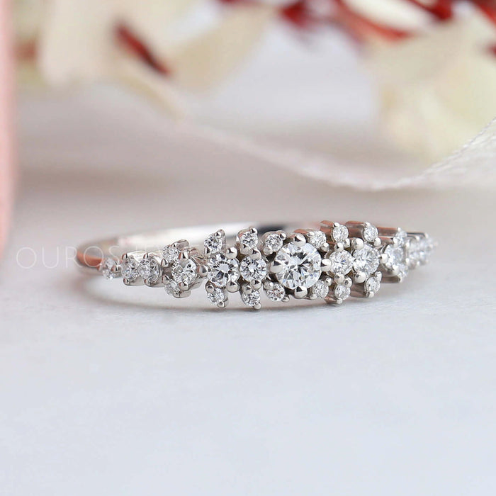 Cluster Round Shape Lab Diamond Ring