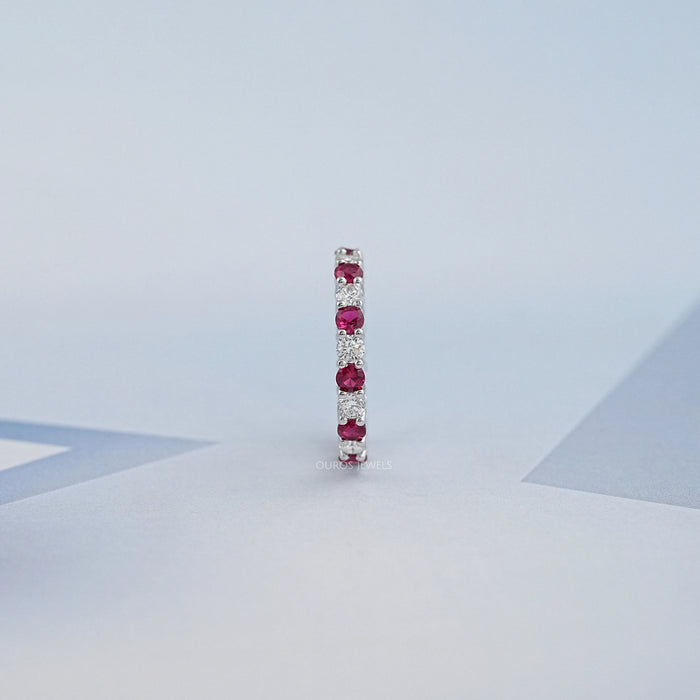Ruby And Diamond Alternative Wedding Band