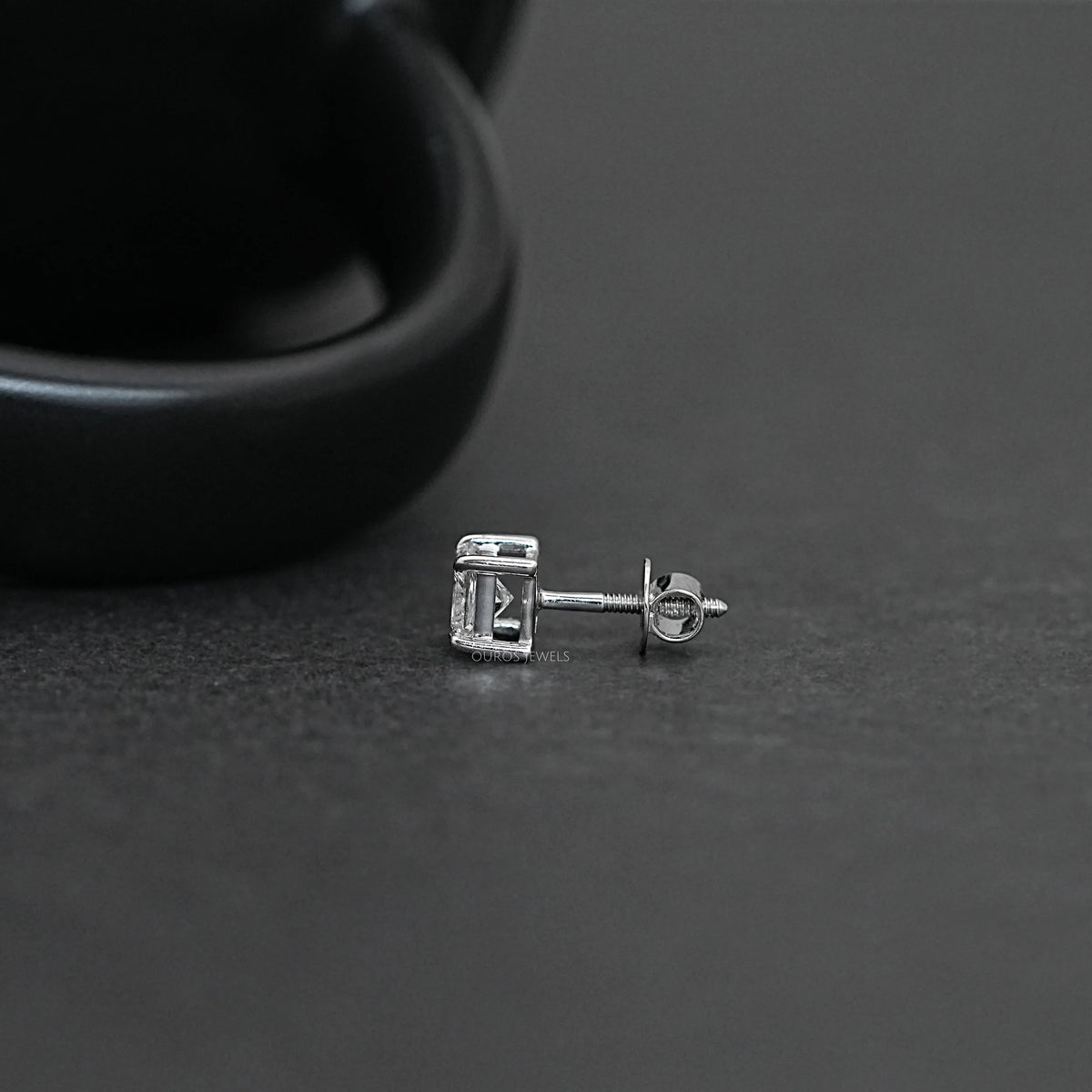 Princess Cut Solitaire Stud Earrings For Men Earring