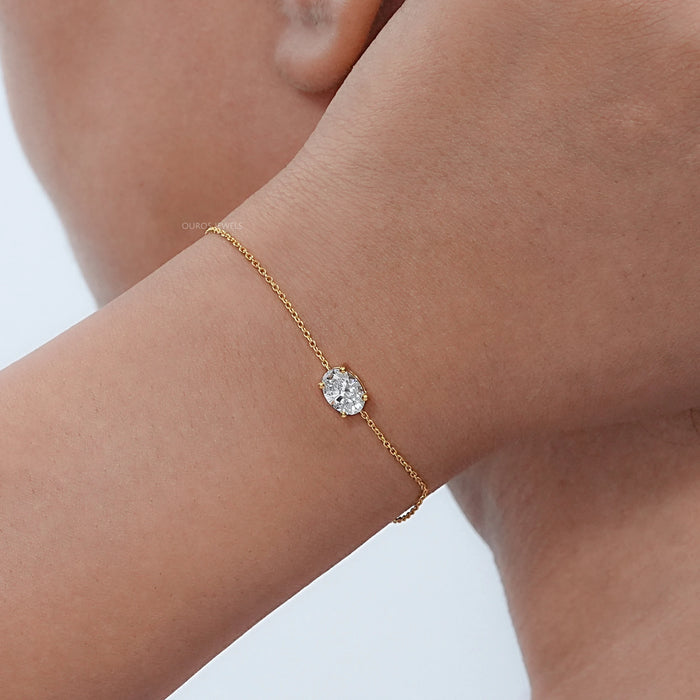 Oval Lab Created Solitaire Diamond Bracelet